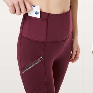 Lululemon Toasty Tech Tight II 28 in size 6 Garnet